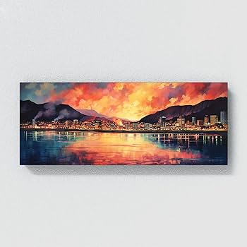 Amazon.com: Sense Canvas Thunder Bay City 9 Canvas Art